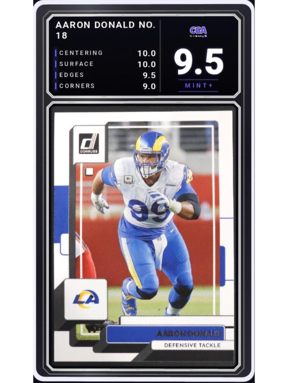 2022 Panini Donruss #18 Aaron Donald Los Angeles Rams - CGA 9.5 Digital Grade